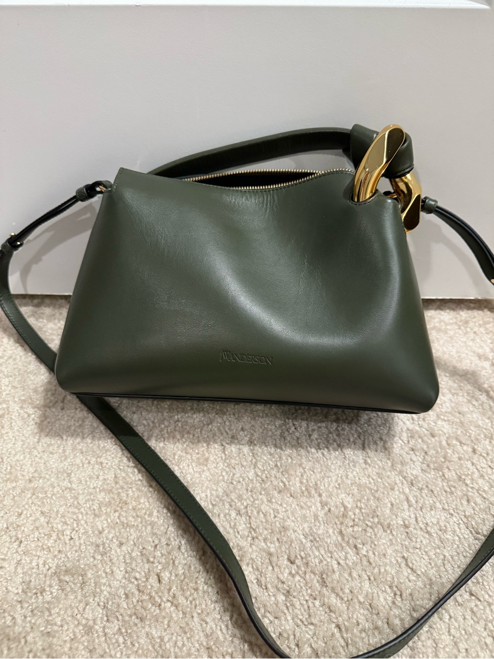 JW ANDERSON Corner Leather handbag Green - Picture 3 of 5